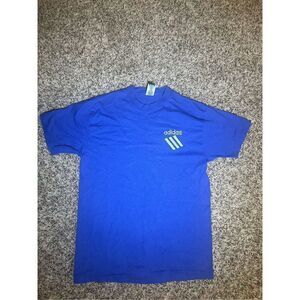 Vintage‎ 1980s Single Stitch Blue Adidas Tshirt Chest Print